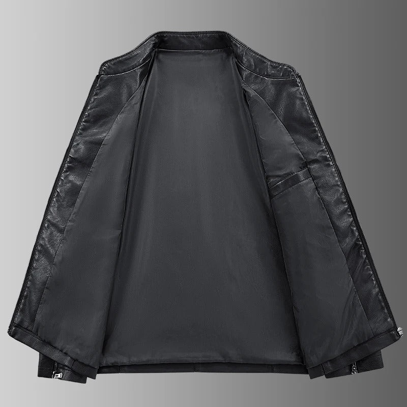 Leder-Bikerjacke