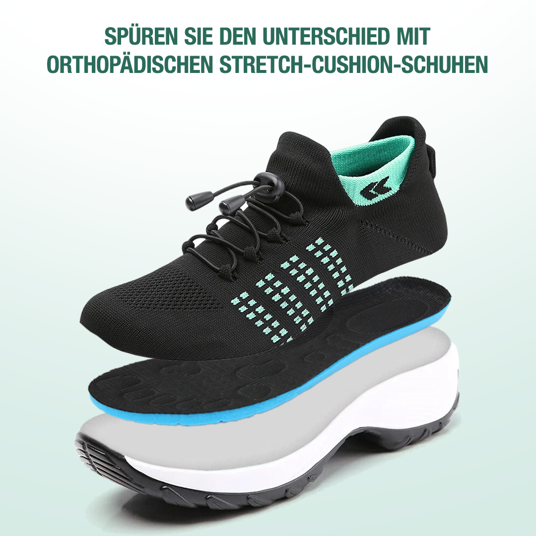 Anja – Orthopädische Strickschuhe in Grün-Schwarz