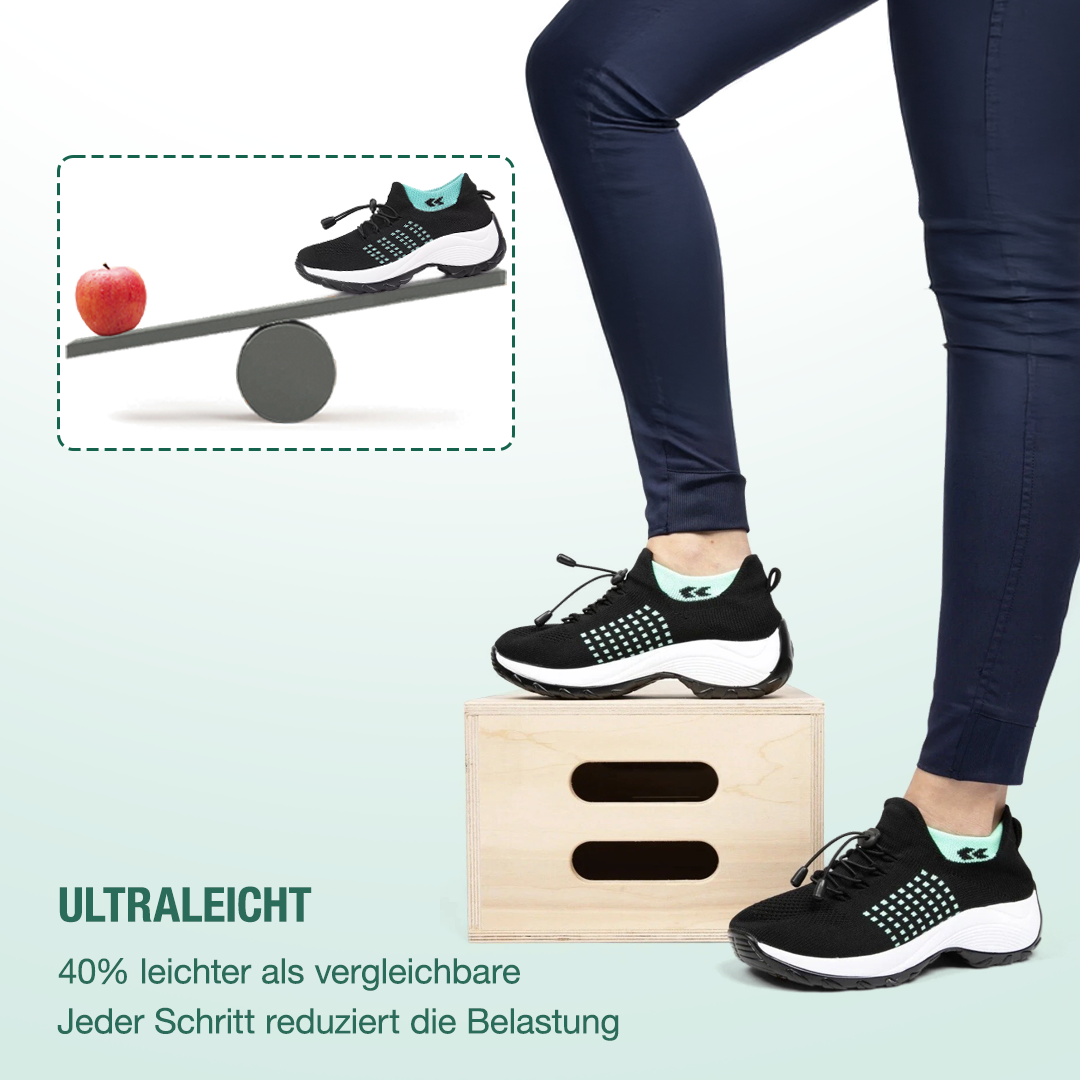 Anja – Orthopädische Strickschuhe in Grün-Schwarz