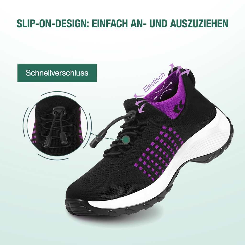 Liliana – Orthopädische Strickschuhe in Lila-Schwarz