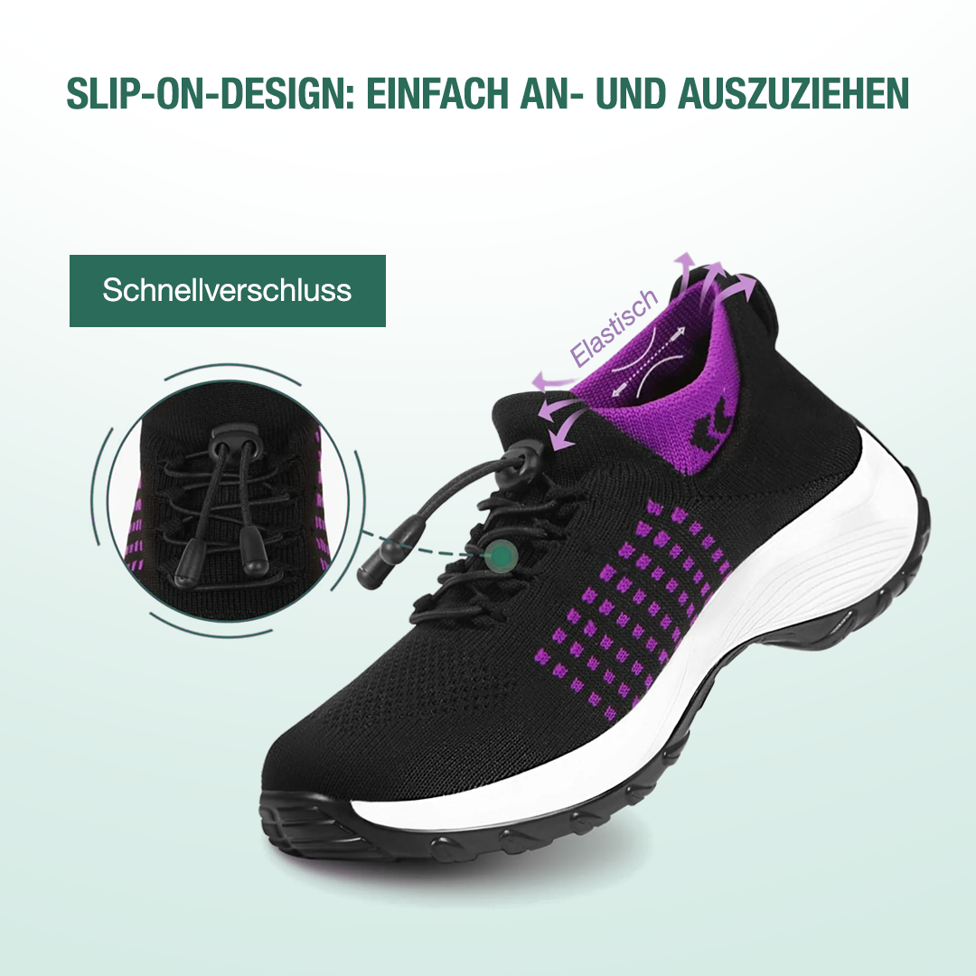 Liliana – Orthopädische Strickschuhe in Lila-Schwarz