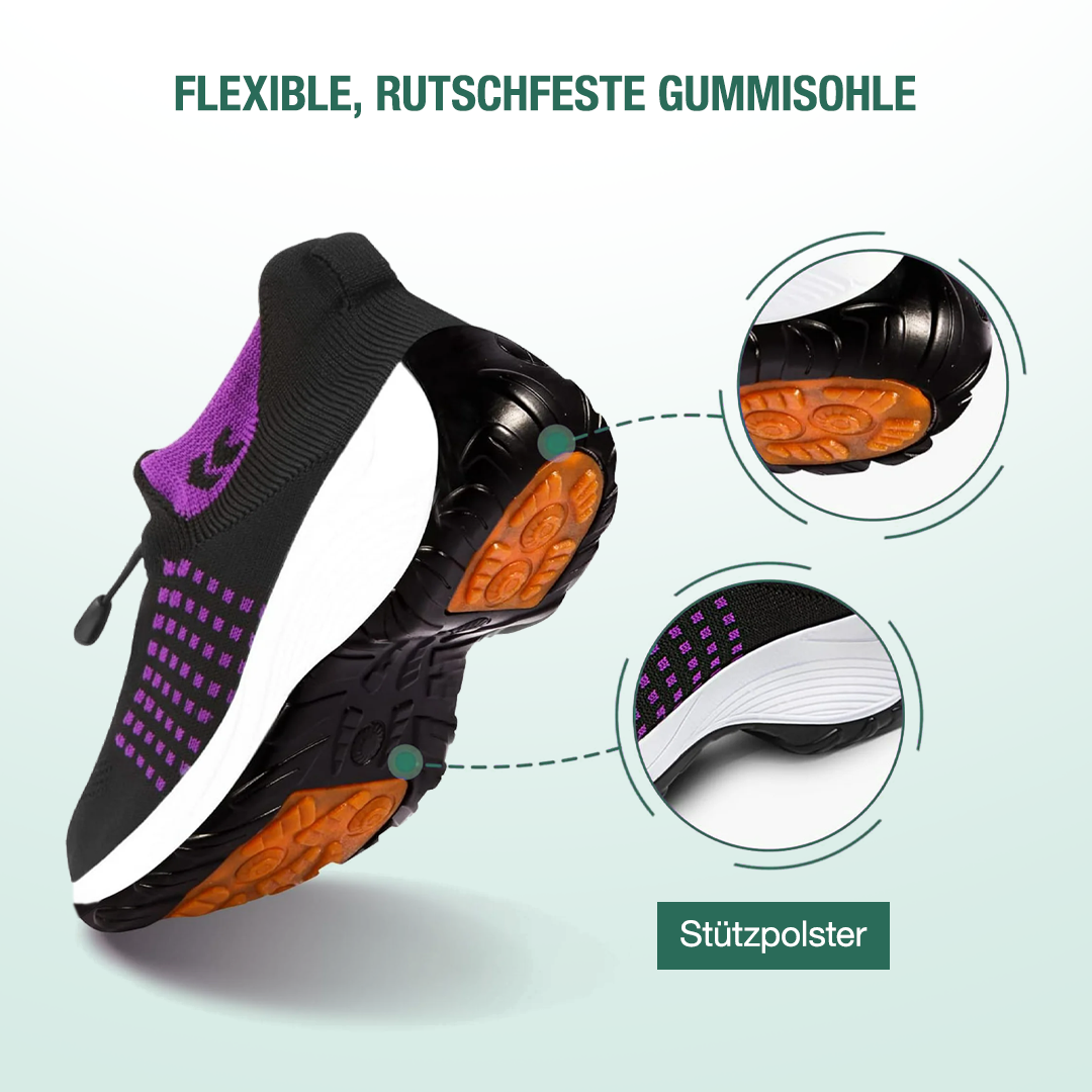 Liliana – Orthopädische Strickschuhe in Lila-Schwarz