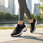 Liliana – Orthopädische Strickschuhe in Lila-Schwarz