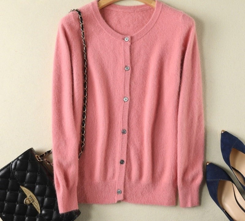 Liesel™ | Flauschige Strickjacke mit Rundhals und Knopfleiste