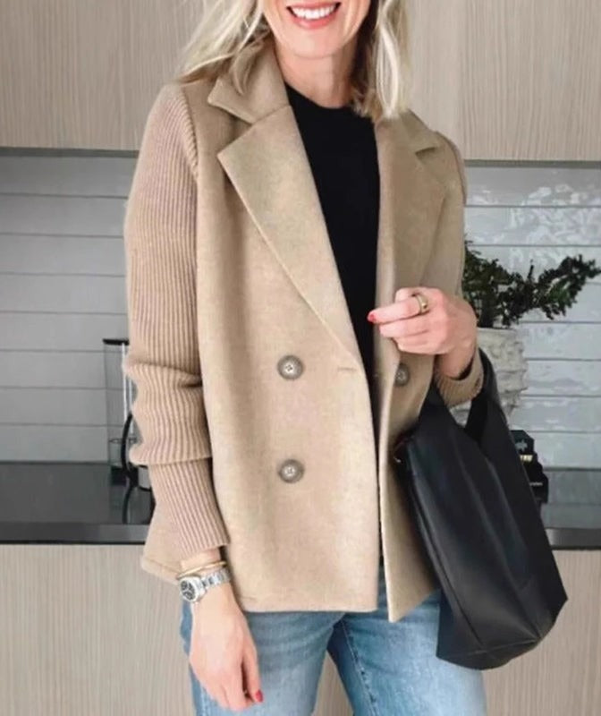 Maike™ | Blazer mit gerippten Strickärmeln und Knopfleiste
