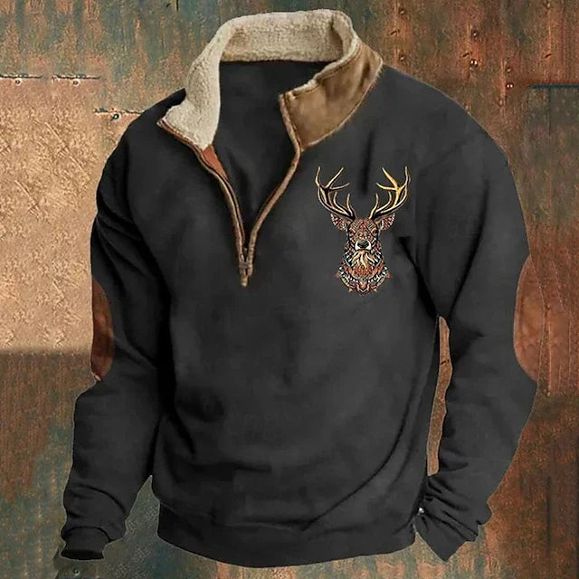 Silvio Vintage-Zip-Pullover